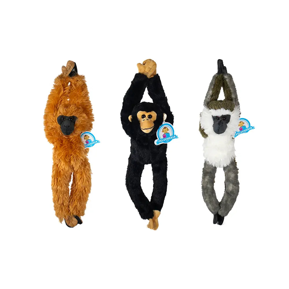 Set de 3 pzas Changos de peluche estirados 45 cm