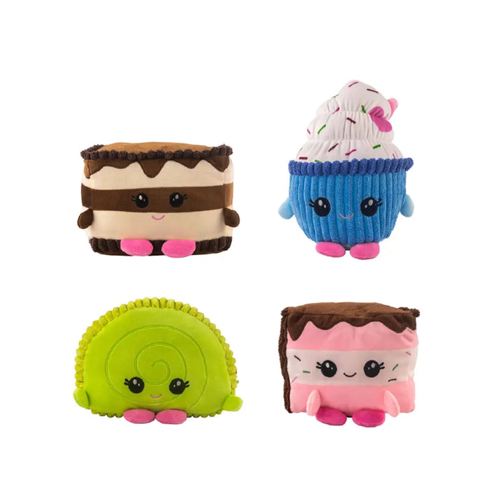 Set de 4 piezas comida postres de peluche 28 cm