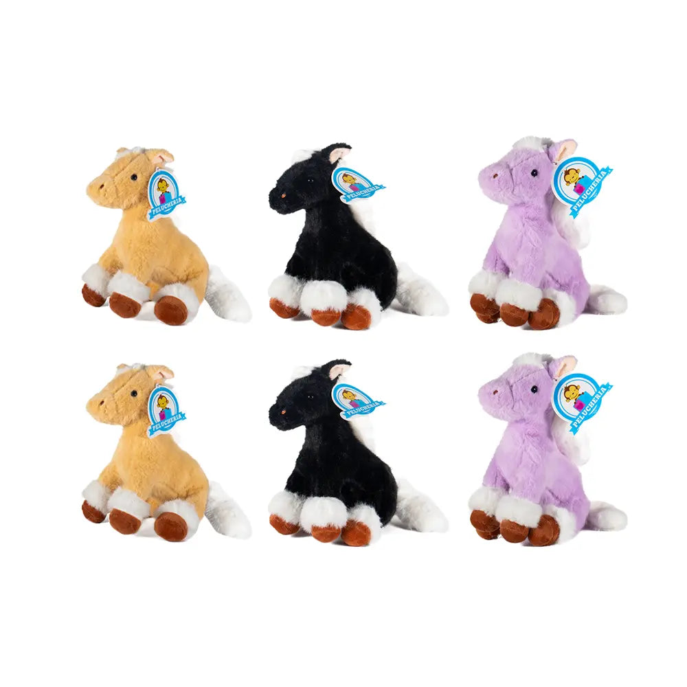 Set de 6 Piezas Caballo de peluche 22 cm