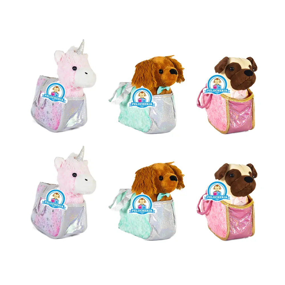 Set de 6 Piezas Animales de peluche Colección Baggies 23 cm
