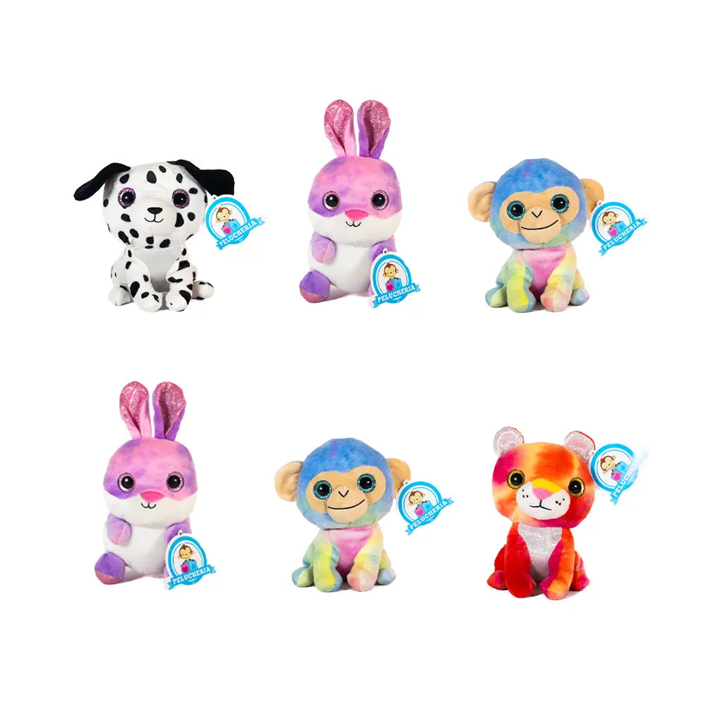 Set de 6 Piezas Animales de peluche Colección Animados 18 cm