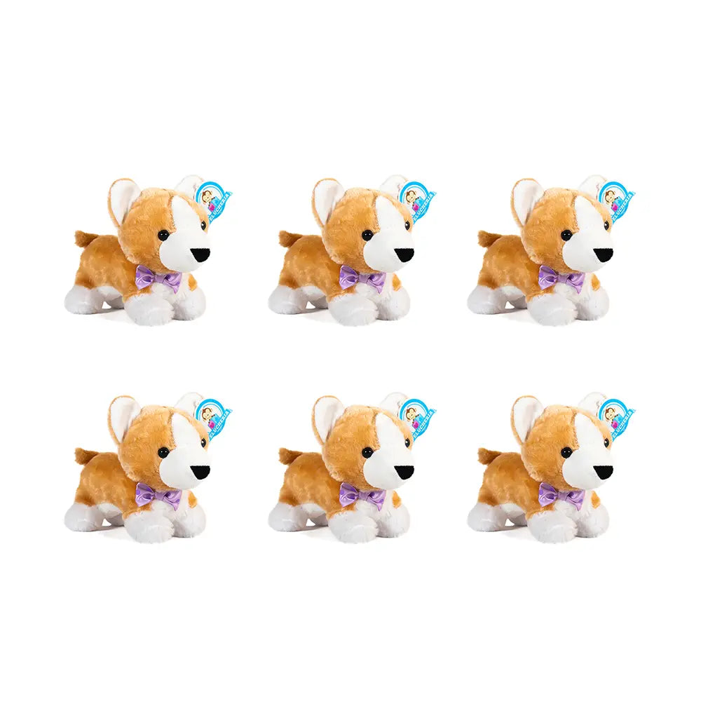 Set de 6 piezas Perro Perrito de peluche Waffle 20 cm