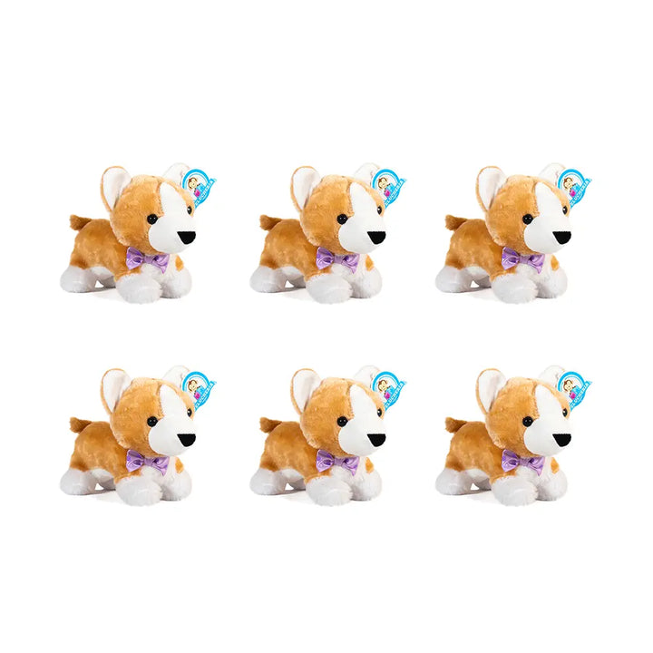 Set de 6 piezas Perro Perrito de peluche Waffle 20 cm