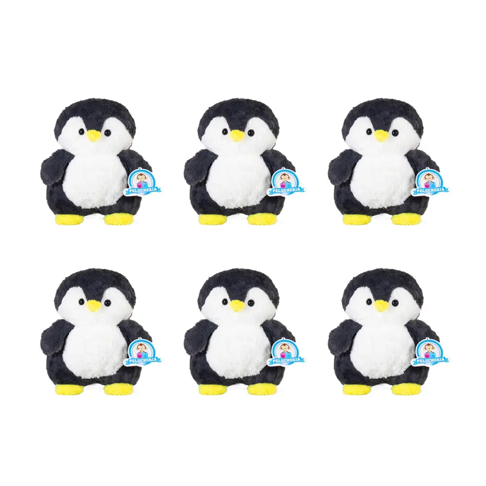 Set de 6 piezas Pingüino de peluche Polo Gris Navidad 30 cm