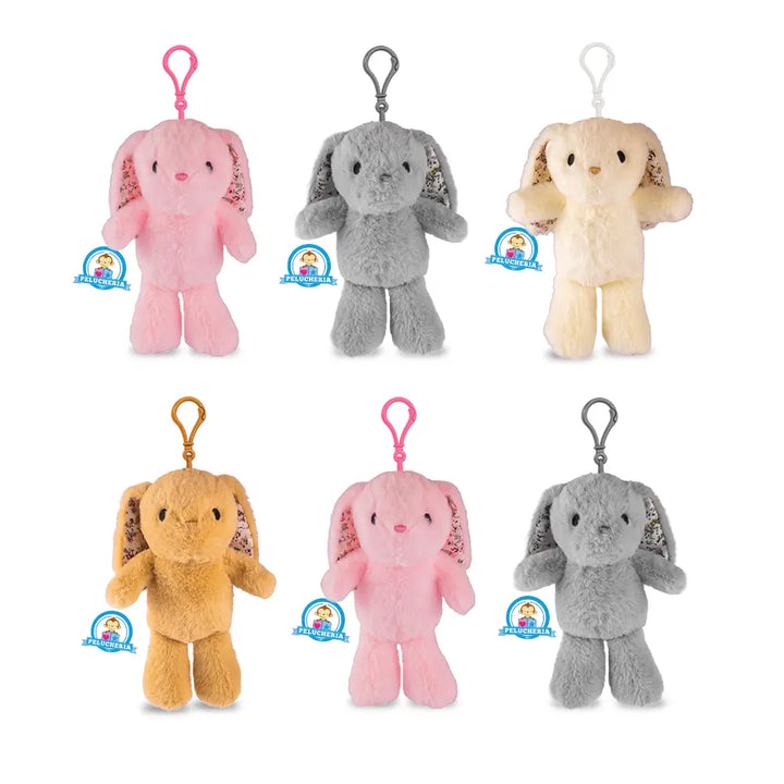 Set de 6 Piezas Llavero de peluche Conejos Baby 11 cm