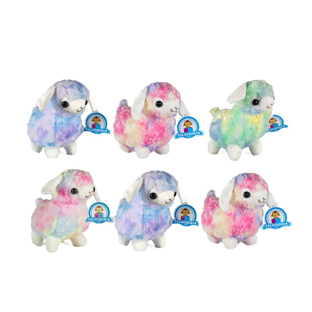 Set de 6 pzas Oveja de peluche multicolor 20 cm