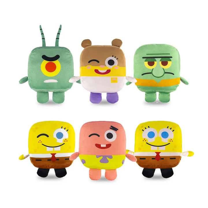 Set de 6 Piezas Bob Esponja de peluche Kawaii Cubes 18 cm