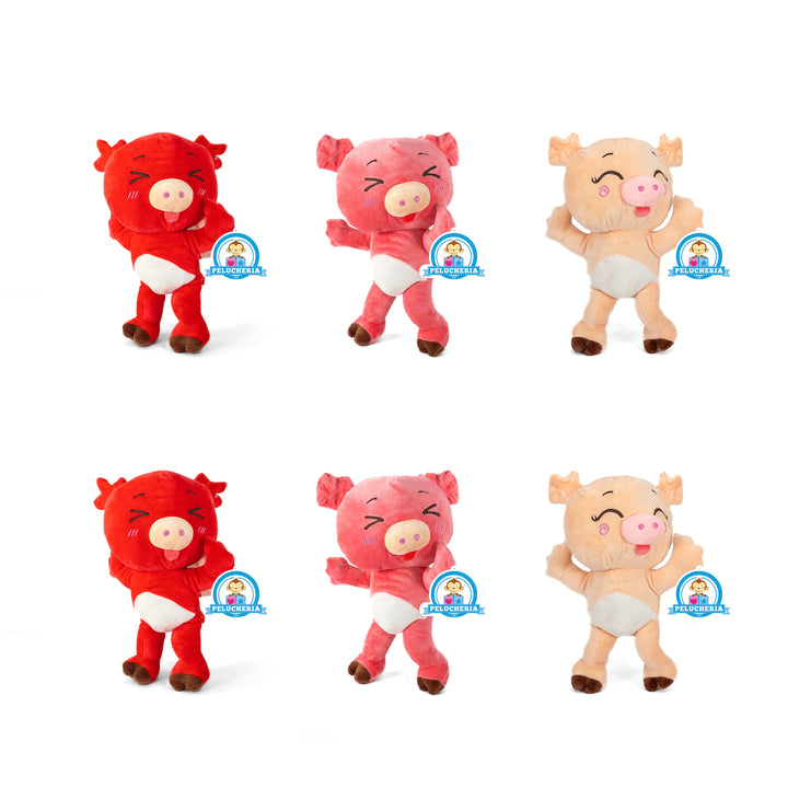 Set de 6 Piezas Porky de peluche Angelito 28 cm