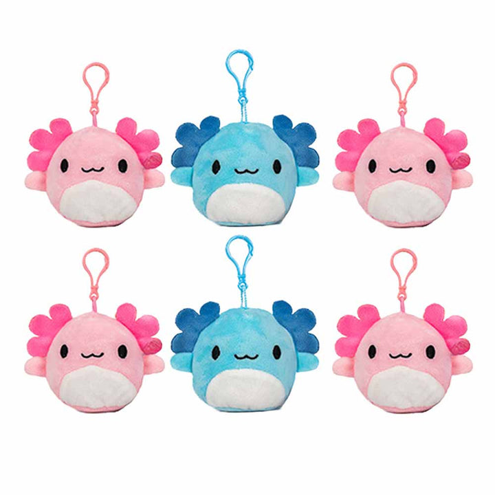 Set de 6 Piezas Llavero Ajolote de peluche 8 cm