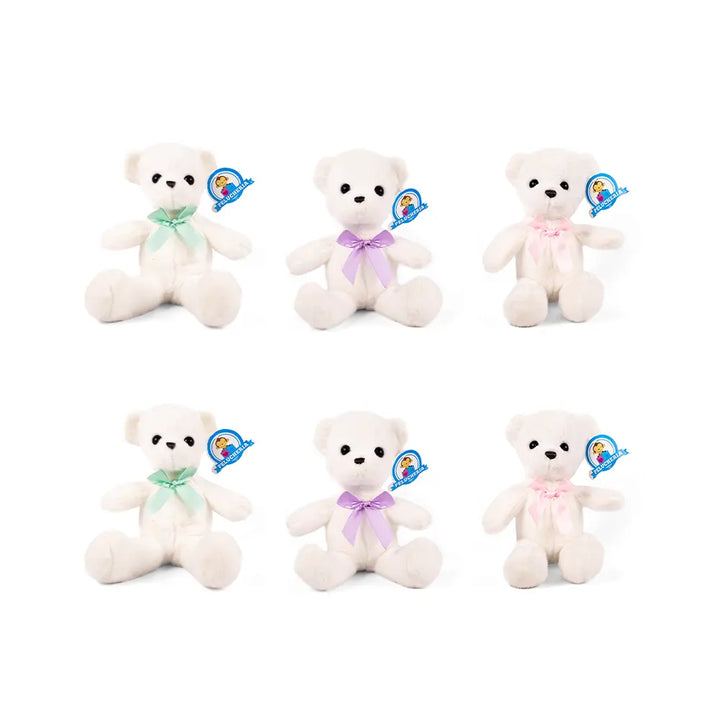 Set de 6 piezas Oso de peluche clásico blanco de 35 cm