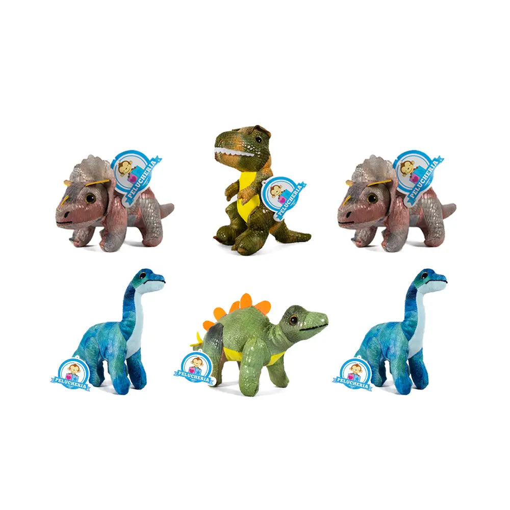 Set de 6 Piezas Dinosaurio de peluche Surtidito Dino 20 cm