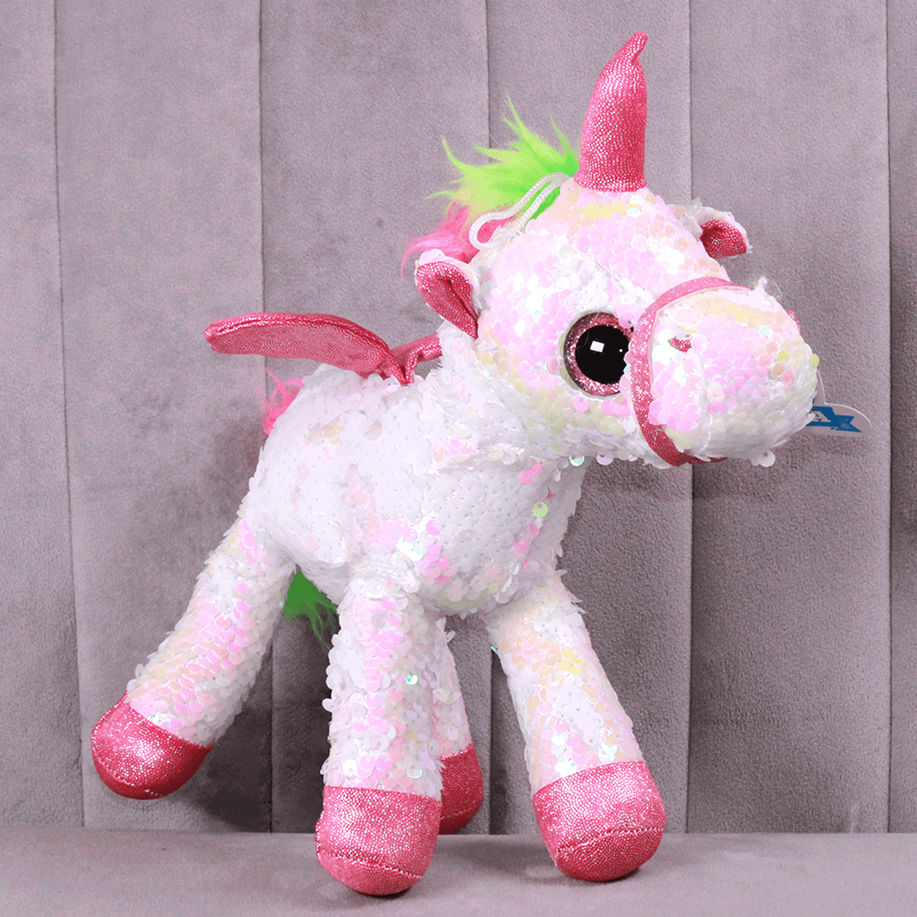 unicornio lentejuela de peluche Y589-1