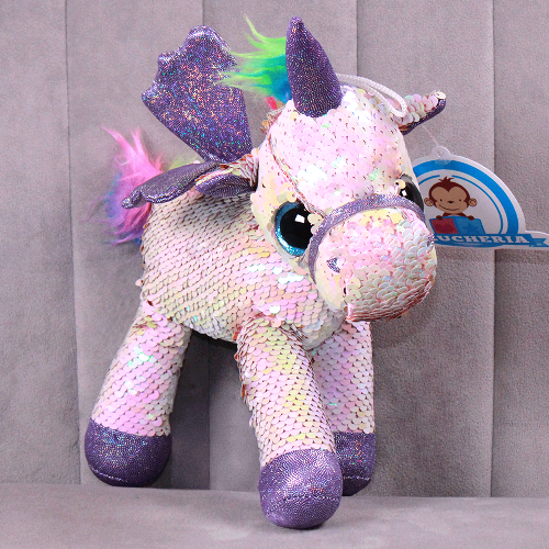 unicornio lentejuela de peluche Y589-2