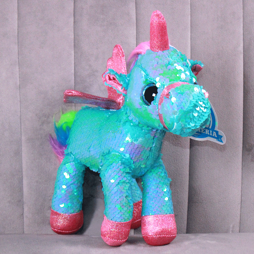 unicornio lentejuela de peluche Y589-5