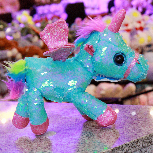 unicornio lentejuela de peluche Y589-9